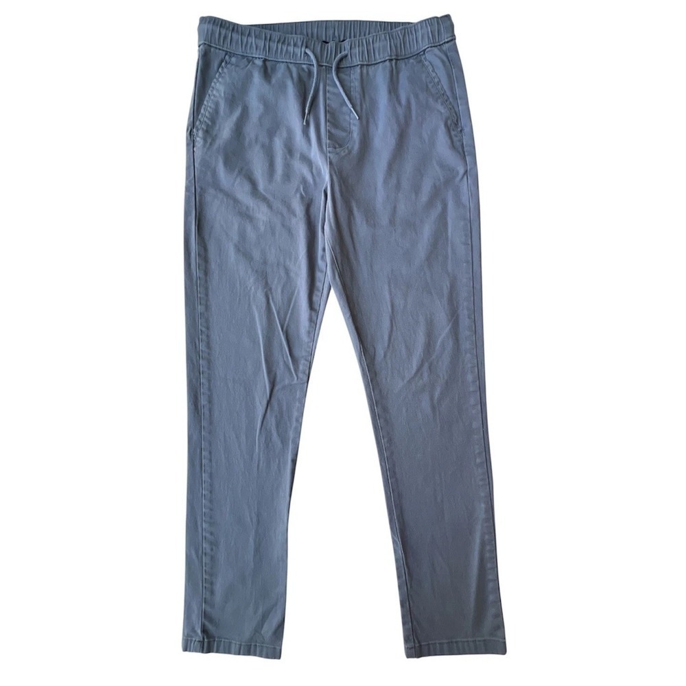 ASOS DESIGN Pants Mens S 32 Pull On Stretch Elastic Waist Slate Blue Gray Casual